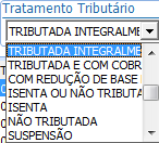 Preenchimento da Aba Tratamento Trib (NFe): Nessa aba são preenchida as informações referentes a tributação do produto para geração da Nota Fiscal Eletrônica, conforme Figura 16.