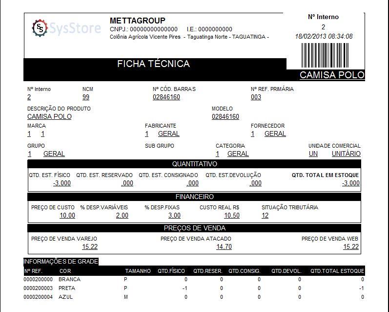 Figura 28: Tela de Observação 2. Clique no botão, na tela principal de cadastro do produto, para salvar as informações do produto. 3.