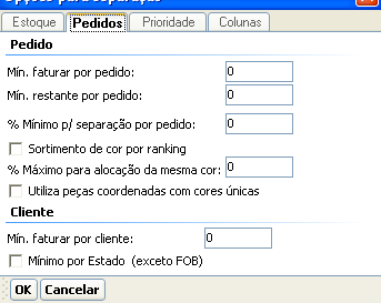 1. Pré-Faturamento automático Guia Pedido Mínimo a faturar (geral) Neste campo digite o valor mínimo que os produtos distribuídos devem atingir para que o pré-faturamento seja feito.