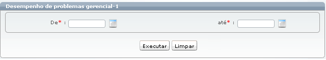 Para executar um relatório, clica-se no ícone correspondente ao relatório desejado. Após isso, a tela apresentada poderá ter campos para preenchimento antes da execução do relatório.