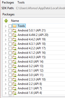 Android SDK Um kit de ferramentas onde você encontrará todas as ferramentas e