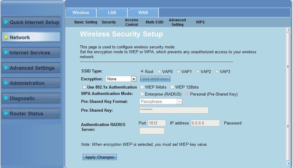 Configurações de segurança A página de Segurança permite que você faça as configurações de segurança para proteger sua rede sem fios contra acesso não autorizado Para fazer as configurações de