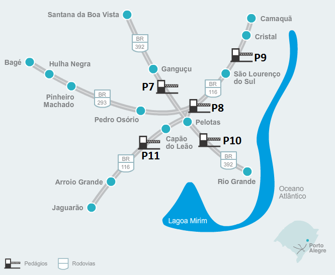 75 Figura 11 - Mapa de localização das praças P4, P5 e P6 Fonte: Associação Brasileira de Concessionárias de Rodovias (2014)