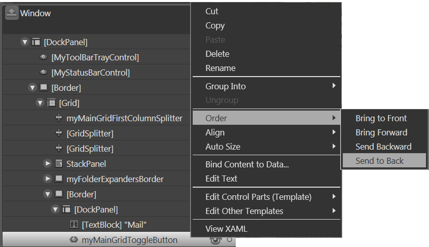 Laboratório Prático de WPF 56 2. Escrever um event handler para o evento mymaingridtogglebutton.unchecked. basic8.