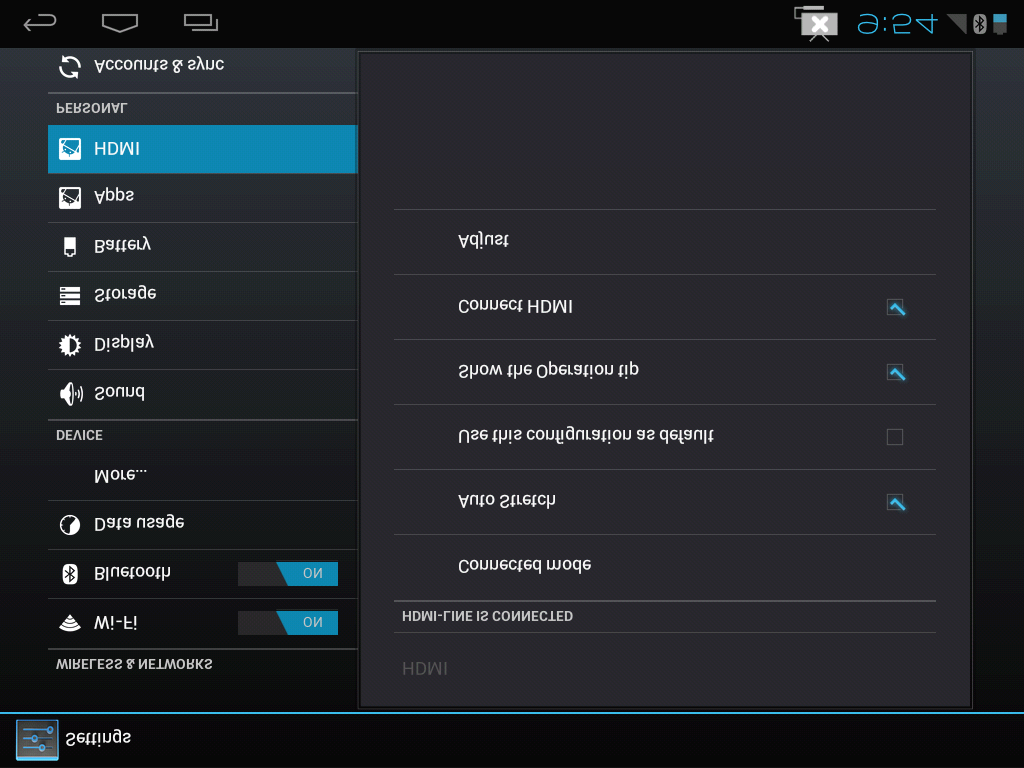 3.4.9 Interface HDMI (HDMI permutável e desativaçã ção) 1.Esta interface é usada para conectar televisão de alta definição HDMI 9.7 inch Tablet PC User Manual 2.