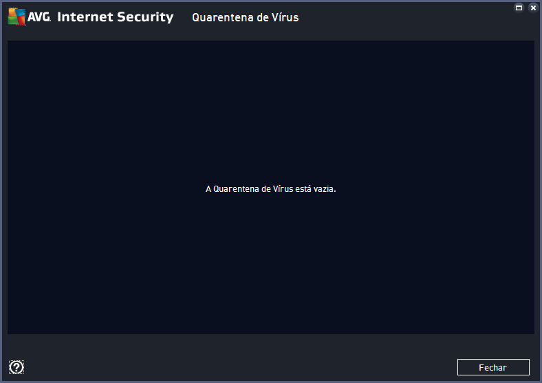 3.11. Quarentena de Vírus A Quarentena de vírus é um ambiente seguro para o gerenciamento de objetos suspeitos ou infectados detectados durante os testes do AVG.