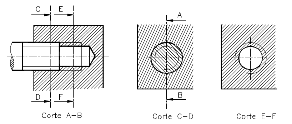 Figura 12.3: Desenho de conjunto com Furo roscado passante Figura 12.