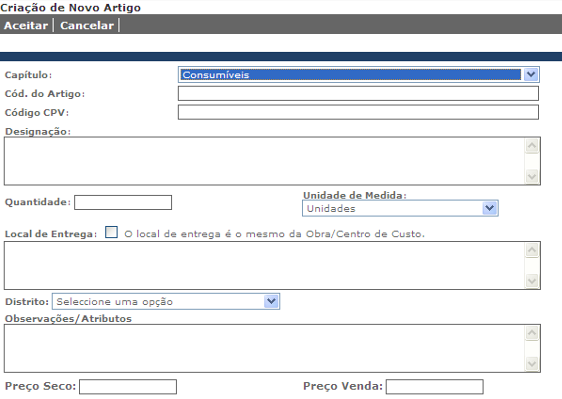 Ou Importar artigos a partir dum ficheiro MS Excel / Open Office A tem disponível uma ferramenta que permite importar mapas de quantidades, observações, etc.