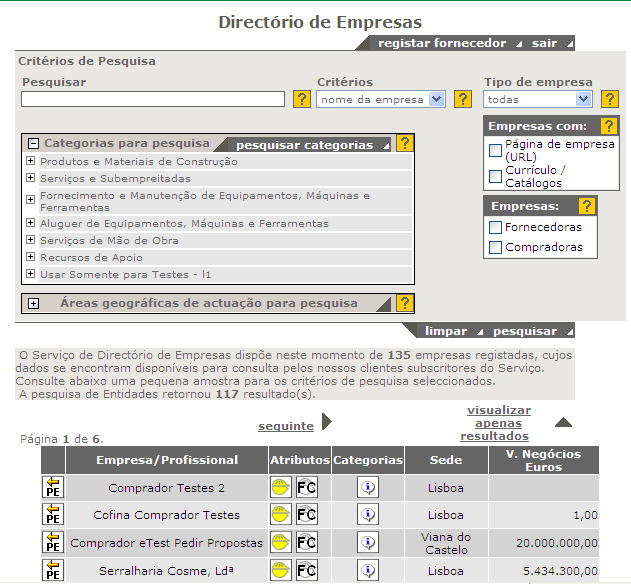 2º Passo Registar Fornecedor (Se necessário) Para o caso do fornecedor não constar no directório de empresas, terá que efectuar um registo de fornecedor.