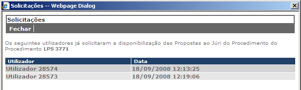 É apresentado uma mensagem para confirmação. No processo de solicitação de acesso às propostas deverá clicar em Confirmar.