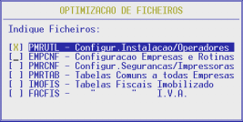 1.1.2- REORGANIZAÇÃO Deverá assinalar [X] quais os Ficheiros pretendidos para esta operação.