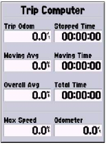 Moving Avg - A média de deslocamento (velocidade) irá exibir uma velocidade média baseada no tempo em que a unidade estava em movimento desde a última vez que o computador foi resetado.