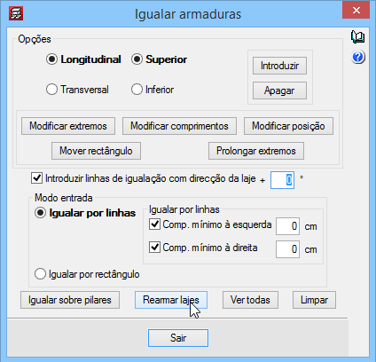 CAD 114 Fig. 1.220 Prima agora em Atribuir todos, para que as lajes deste grupo tenham a mesma armadura base. Prima Terminar.