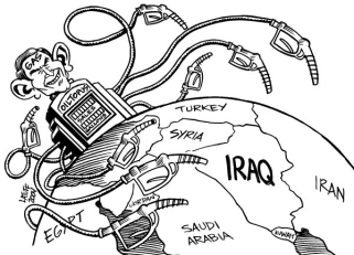 * Guerra do Iraque, 2003 Após os ataques de 11 de setembro de 2001 os EUA passaram a eleger possíveis inimigos aos quais atribuiu o apelido de Eixo do Mal (Iraque, Irã e Coreia do Norte).