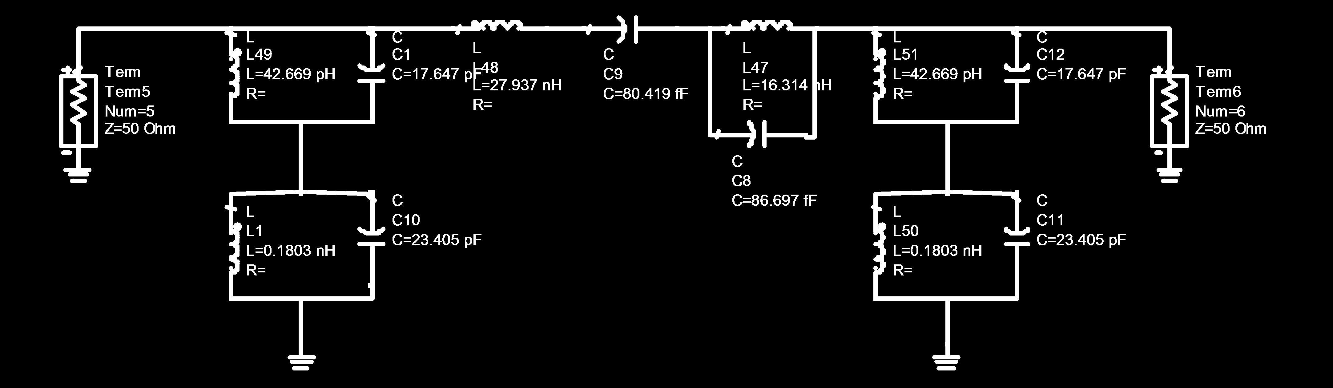 S(2,1) e S(1,1) em db S(2,1) e S(1,1) em db S(2,1) e S(1,1) em db 5.3 Projeto 3 - Filtro de duas bandas centradas em 2,45 GHz e 5,8 GHz 58 Figura 5.
