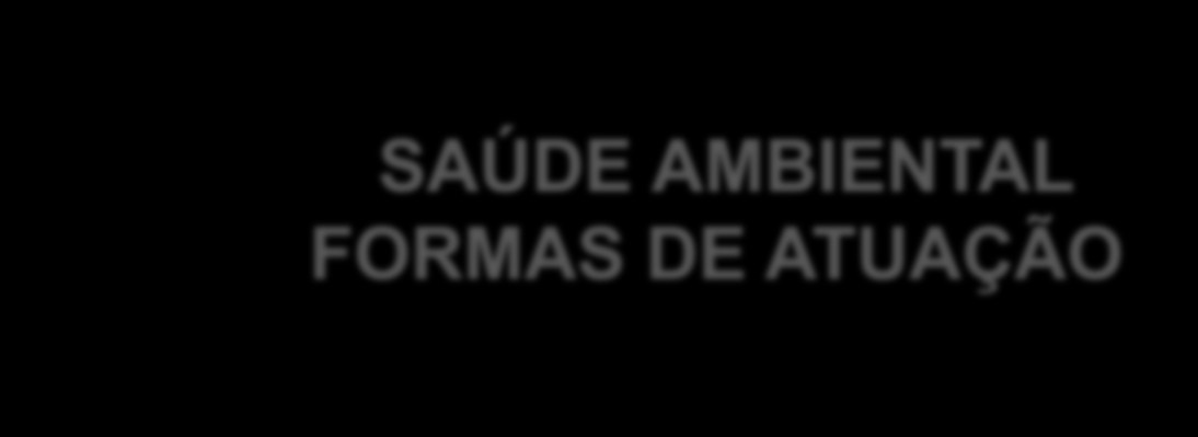 SAÚDE AMBIENTAL FORMAS DE ATUAÇÃO INTERDISCIPLINARIDADE INTERSETORIALIDADE ( interrupção da