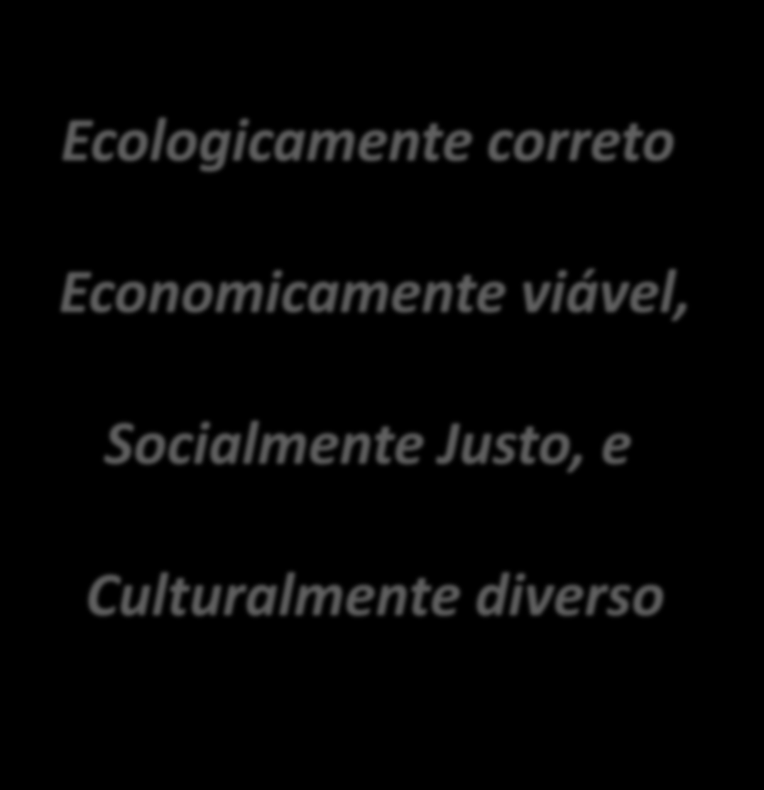 SUSTENTABILIDADE Ecologicamente correto