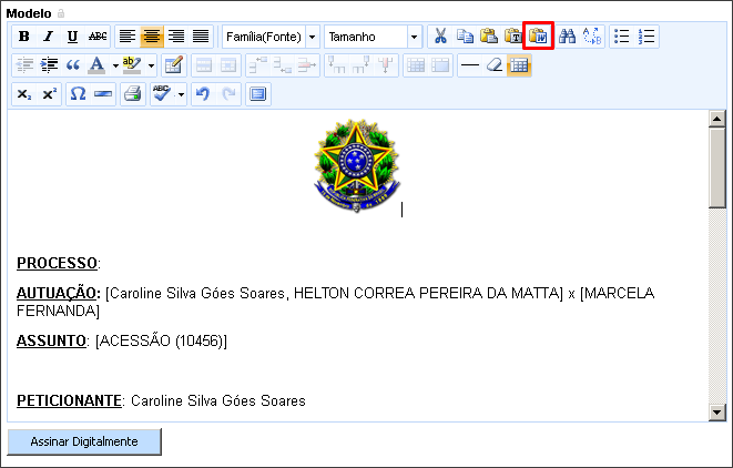 Use o editor de texto do PJe para digitar a petição inicial. O sistema permite copiar e colar de qualquer editor de texto (BrOffice, Word) para o editor do sistema. Obs.