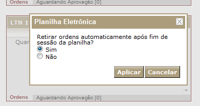 7- No que se refere às duas outras possibilidades de configuração do módulo, devese fazer as seguintes observações: Configuração para aprovação de ordens cadastradas por outro usuário: não se aplica