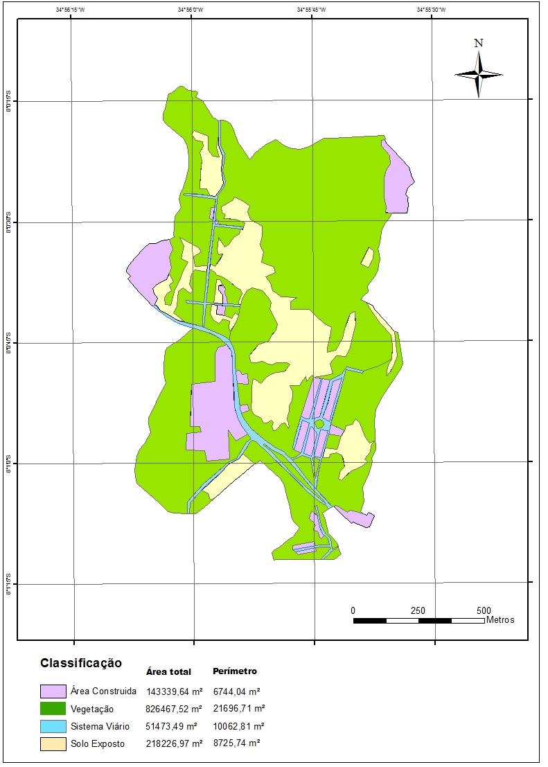 Figura 6: Mapa de uso e ocupação do solo do bairro da Macaxeira, 1986 e 1975 Figura 7 Percentual das classes de uso e ocupação do solo, 1986 e 1975.