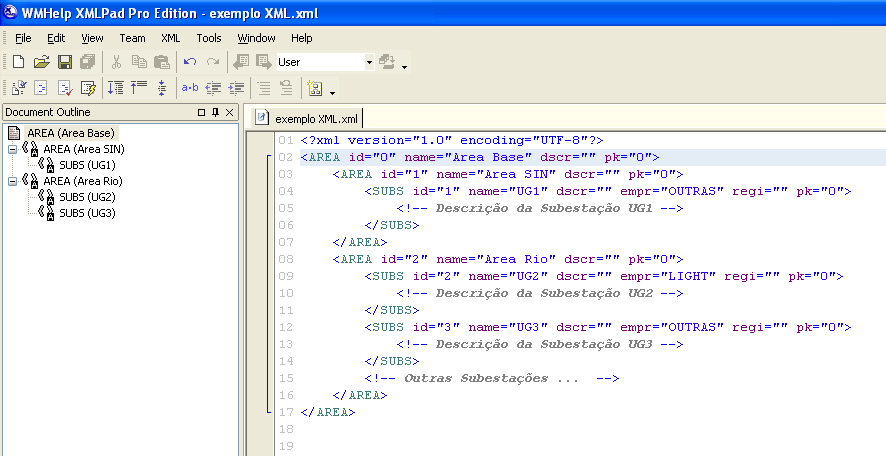 Figura 5.25 Exemplo XML. 5.4.3 Formato de Entrada de Dados de um Novo Modelo O arquivo LIBMODELS.