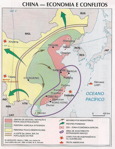 pág. 88 atlas OESTE - menos populoso, menos povoado, área socialista, onde predominam a pecuária, e extrativismo mineral.