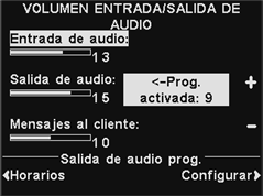 Se você deseja que o volume de saída seja ativado ou desativado durante este horário, todos os dias, pressione o botão Atribuir a todos los dias? para selecionar Si (Sim).