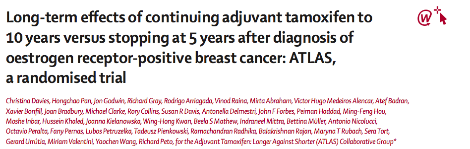For tamoxifen, 10 years of treatment has greater protective effects against ER-positive breast cancer than does 5 years of treatment, so the same might well be true for any comparably effective