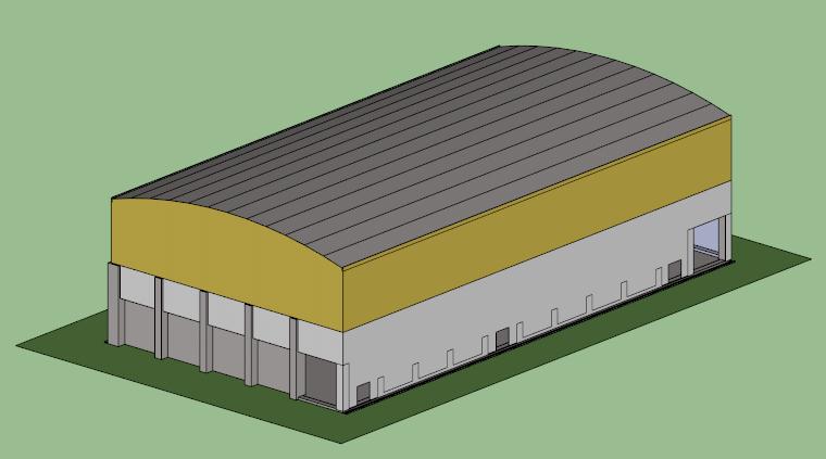 4 DESCRIÇÃO GERAL DO PAVILHÃO Este Pavilhão terá uma capacidade de armazenamento de cerca 4000 toneladas, destina-se a stockar (carvão mineral ou coque de petróleo) destinado à produção de energia