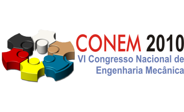 VI CONGRESSO NACIONAL DE ENGENHARIA MECÂNICA VI NATIONAL CONGRESS OF MECHANICAL ENGINEERING 18 a 21 d agosto d 2010 Campina Grand Paraíba - Brasil August 18 21, 2010 Campina Grand Paraíba Brazil