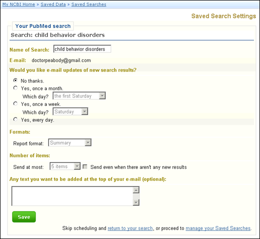 52 16.5.1 Configurar atualização automática Modificar o nome da pesquisa (opcional). Insira um endereço de e- mail para a conta, se você ainda não o fez.