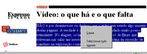 Uma vez no endereço que pretende, aceda ao menu Favoritos e escolha Adicionar aos Favoritos.