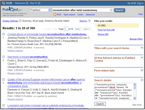 Construindo a Pesquisa Como funciona: Automatic Term Mapping: - busca pela frase nos termos MeSH