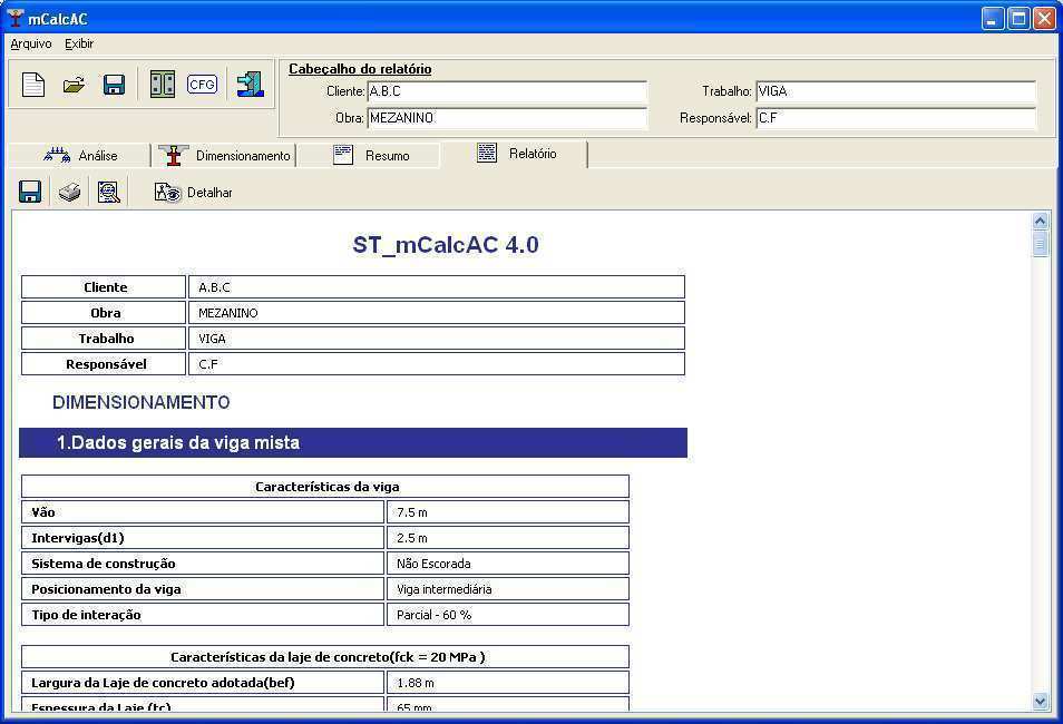 Escolha do conector de cisalhamento: Ao clicar em Verificar,