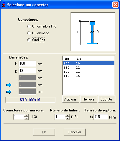 de verificações para o dimensionamento, tem-se também a opção