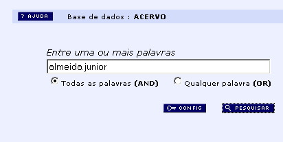 Pesquisando no IAH A busca é executada a partir de um formulário onde o usuário monta sua "expressão de pesquisa", combinando palavras, termos e operadores booleanos (lógicos).