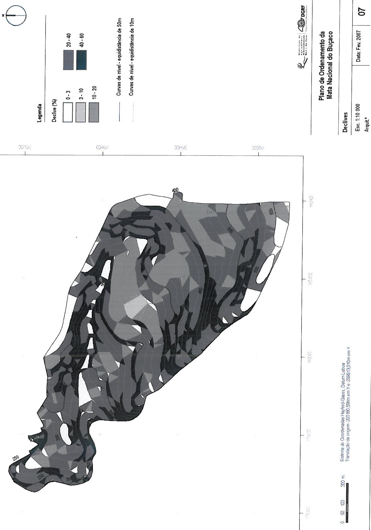ANEXO N Figura 18: Carta de Declives Fonte: In MINISTÉRIO DA AGRICULTURA, DO DESENVOLVIMENTO RURAL E DAS PESCAS, Autoridade Florestal