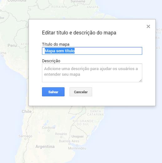 68 Selecionar a opção Criar, será aberta uma nova aba com um Mapa