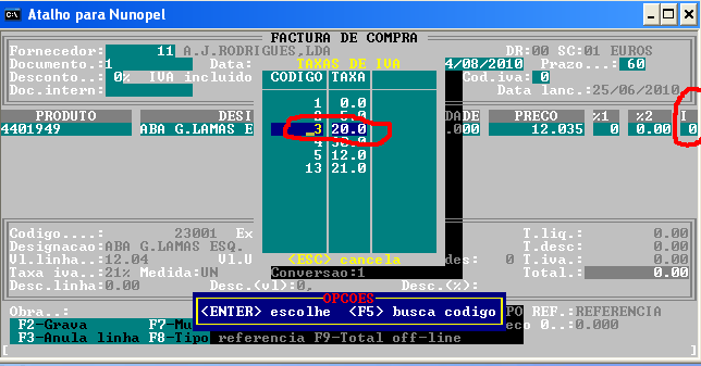 Quando já não necessitar desta opção, basta repetir o processo e tirar o X do campo M do quadro anterior.