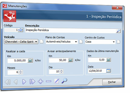 Usando o Hábil Pessoal + Veículos 60 Realizar a cada: escolha uma quilometragem que será usada como intervalo entre manutenções deste tipo.