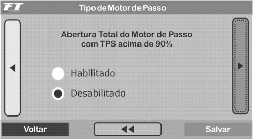 Em seguida, selecione o Modo de Operação. Este parâmetro altera a relação entre pedal e borboleta. Linear: neste modo a borboleta varia conforme a variação do pedal, relação 1:1.