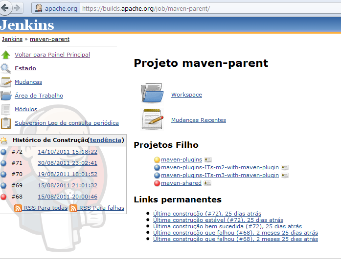 A escolha do projeto foi feita a partir da analise do histórico das builds gerados pela configuração de agendamento do Hudson.