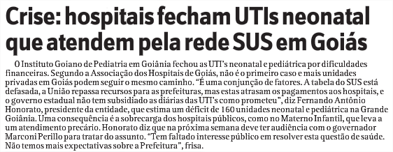 O POPULAR Página 2 Giro Crise: hospitais fecham