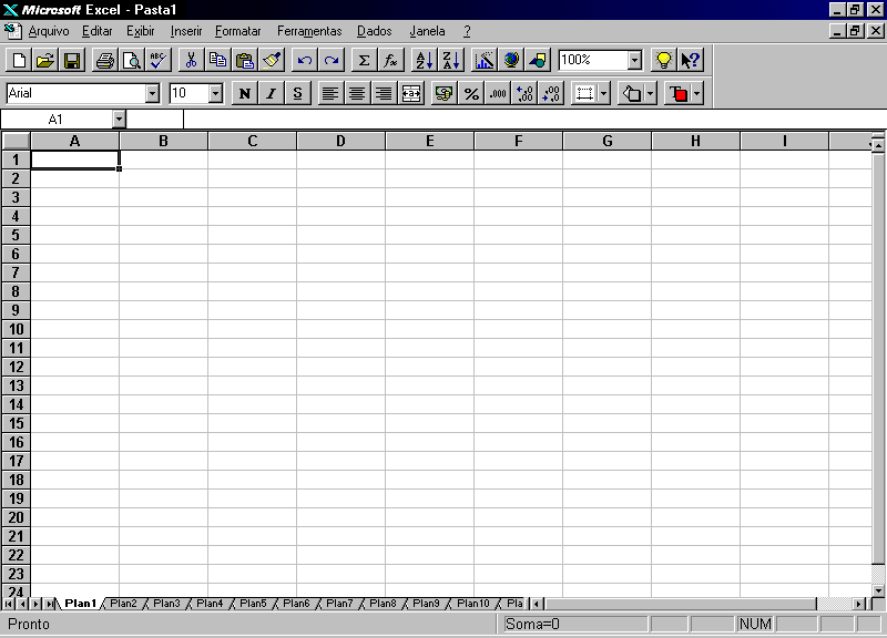 Agora, você aprenderá as operações básicas para a criação e impressão de uma planilha, de forma a já poder criar os seus primeiros modelos, e posteriormente, verá em detalhes os recursos do EXCEL 7