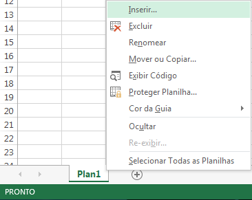 Após inserir mais de uma planilha a opção excluir será habilitada. Para realizar qualquer uma destas alterações devemos seguir os seguintes passos: 1.