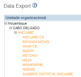 No modo online, os dados serão disponibilizados para a Província automaticamente No modo offline, os dados deverão ser exportados em formato físico.