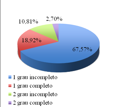 4 3.1 Nível de instrução do pescador Analisando-se o nível de instrução dos pescadores dos distritos de Diogo Lopes, Barreiras e Sertãozinho, no município de Macau-RN, constatou-se que 48,68% deles