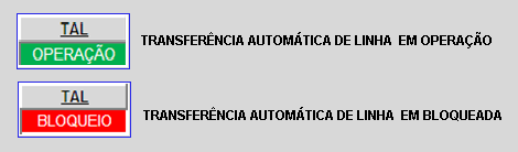 Transferência automática de linha Descrição da Entrada A transferência automática de linha possui seu estado representado no unifilar geral e na tela de TAL transferência automática de linha, e é