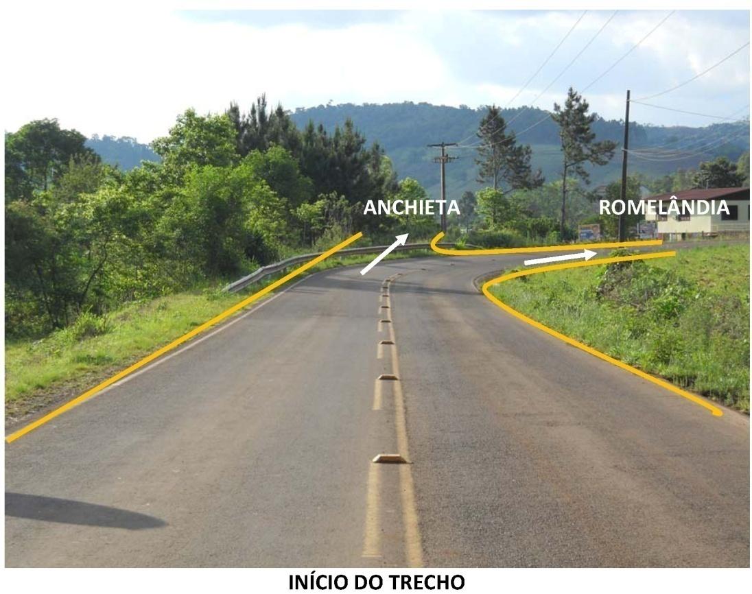 Traçado da Rodovia Projetada Anchieta Ponte sobre o Arroio 1º