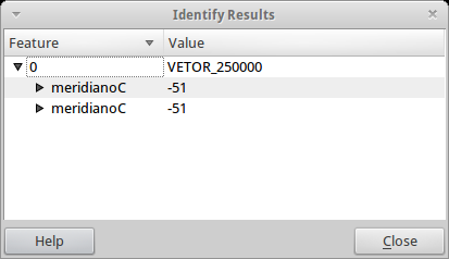 7.2 Dados vetoriais no QGIS 68 Figura 7.6. Layer VETOR_250000 com transparência no preenchimento. Figura 7.7. Janela de informações com dois resultados. Área 1-2008 contorno_hd_permanente_final.